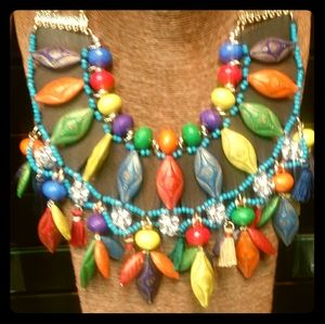One of a kind "Bohemian Style" Necklace with  earr